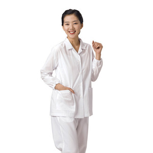 [라인] T/C 여 식당 소매 고무줄 유니폼 KU114 화이트(White)