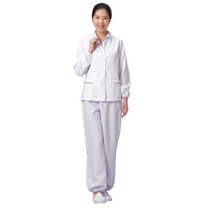 [라인] 여 식당 소매 고무줄 유니폼 KU113(上,下) 화이트(White)